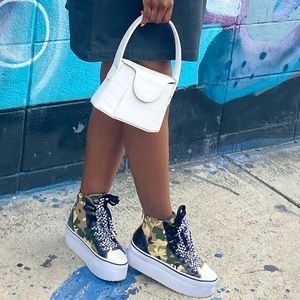 White Crocodile Purse